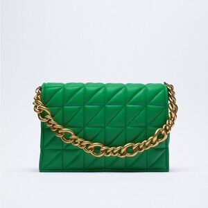 Zara quilted chain strap shoulder bag